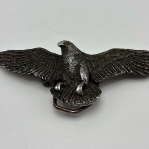 Vintage Indiana Metal Craft Belt Buckle American Eagle Brass 1979